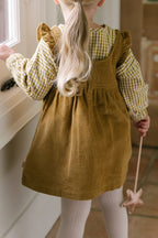 kids corduroy pinafore dress ochre