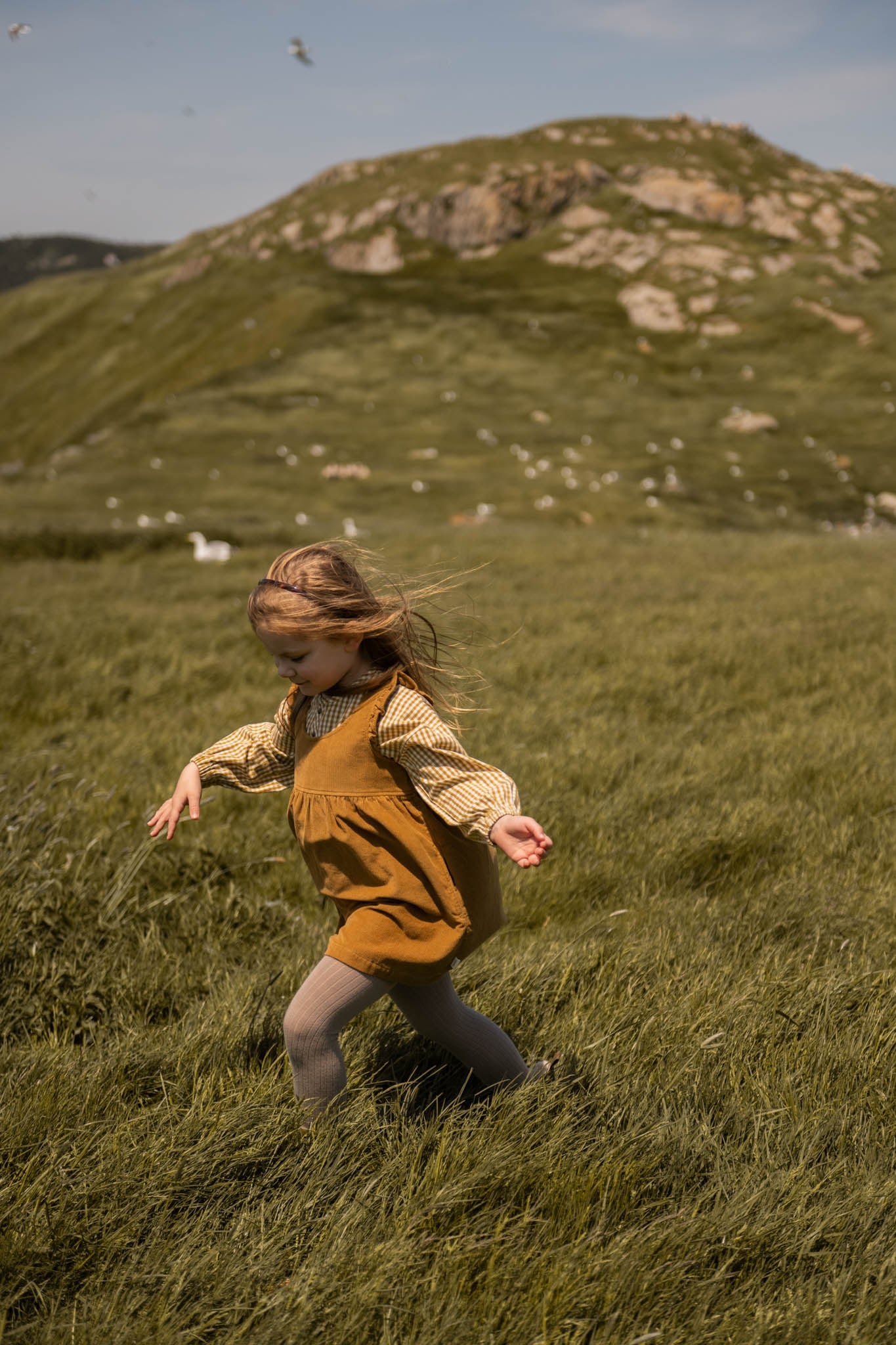 Corduroy Pinafore Dress - Ochre