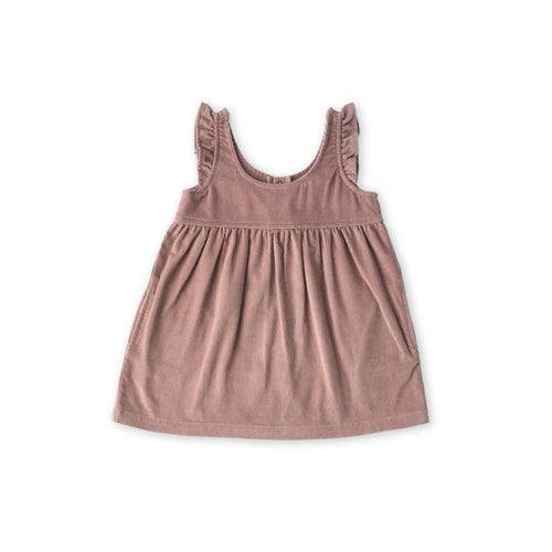kids corduroy pinafore dress thistle in pinks pattern