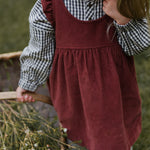 Corduroy Pinafore Dress - Mulberry