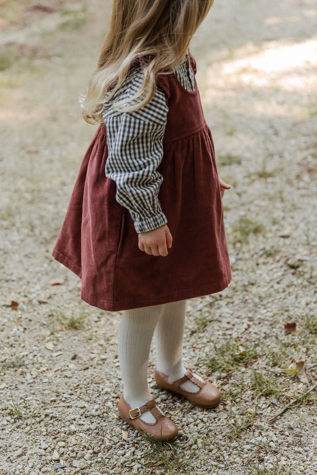 Corduroy Pinafore Dress - Mulberry