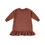 Pehr-Kids French Terry Ruffle Hem Dress-Clay-1