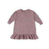 Pehr-Kids French Terry Ruffle Hem Dress-Plum-1