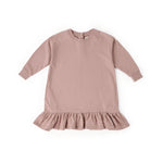 Pehr-Kids French Terry Ruffle Hem Dress-Soft Peony-1