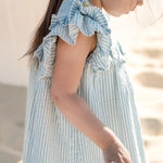 Pehr- Seersucker Dress-Marine Blue-Toddler-3
