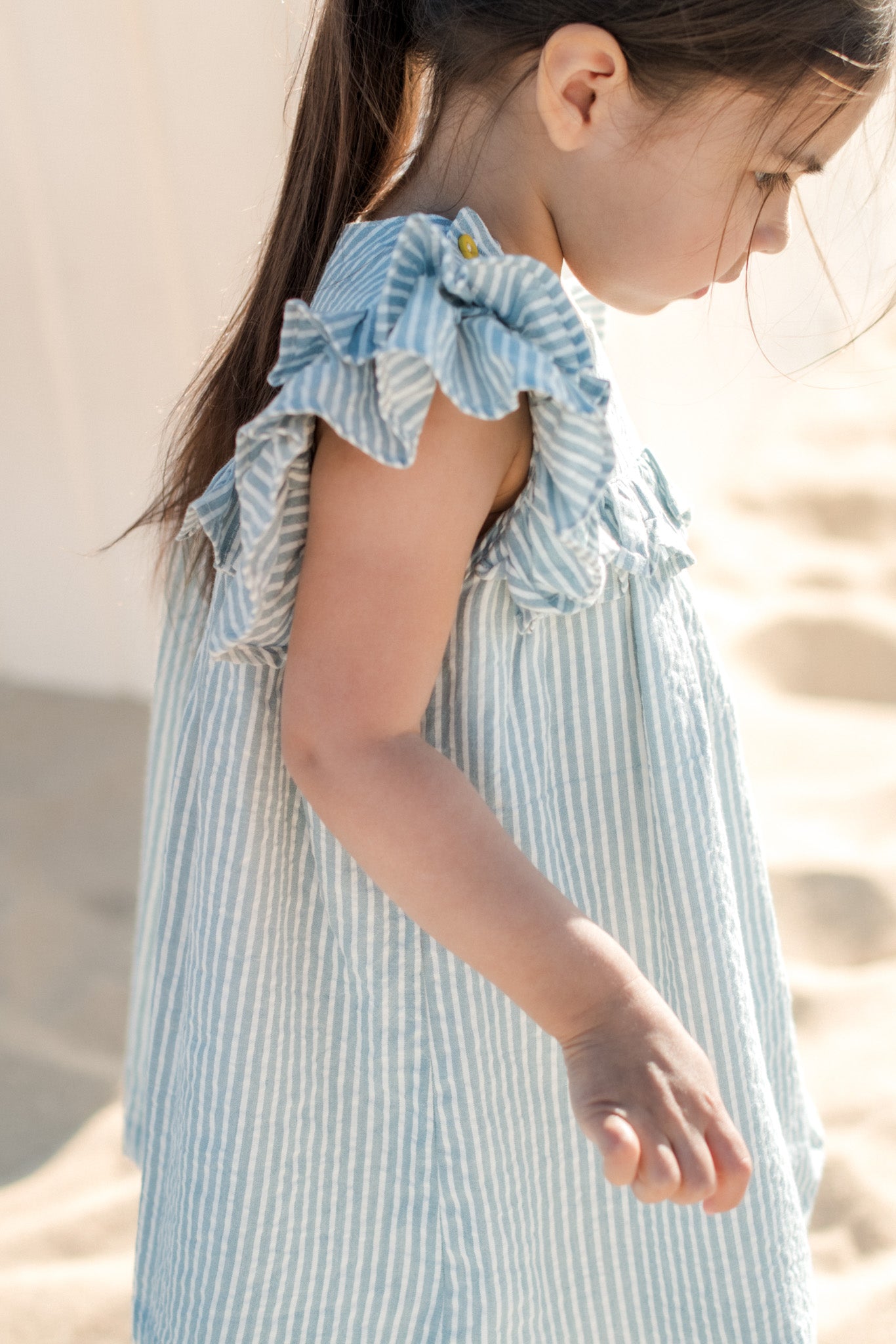 Pehr- Seersucker Dress-Marine Blue-Toddler-3