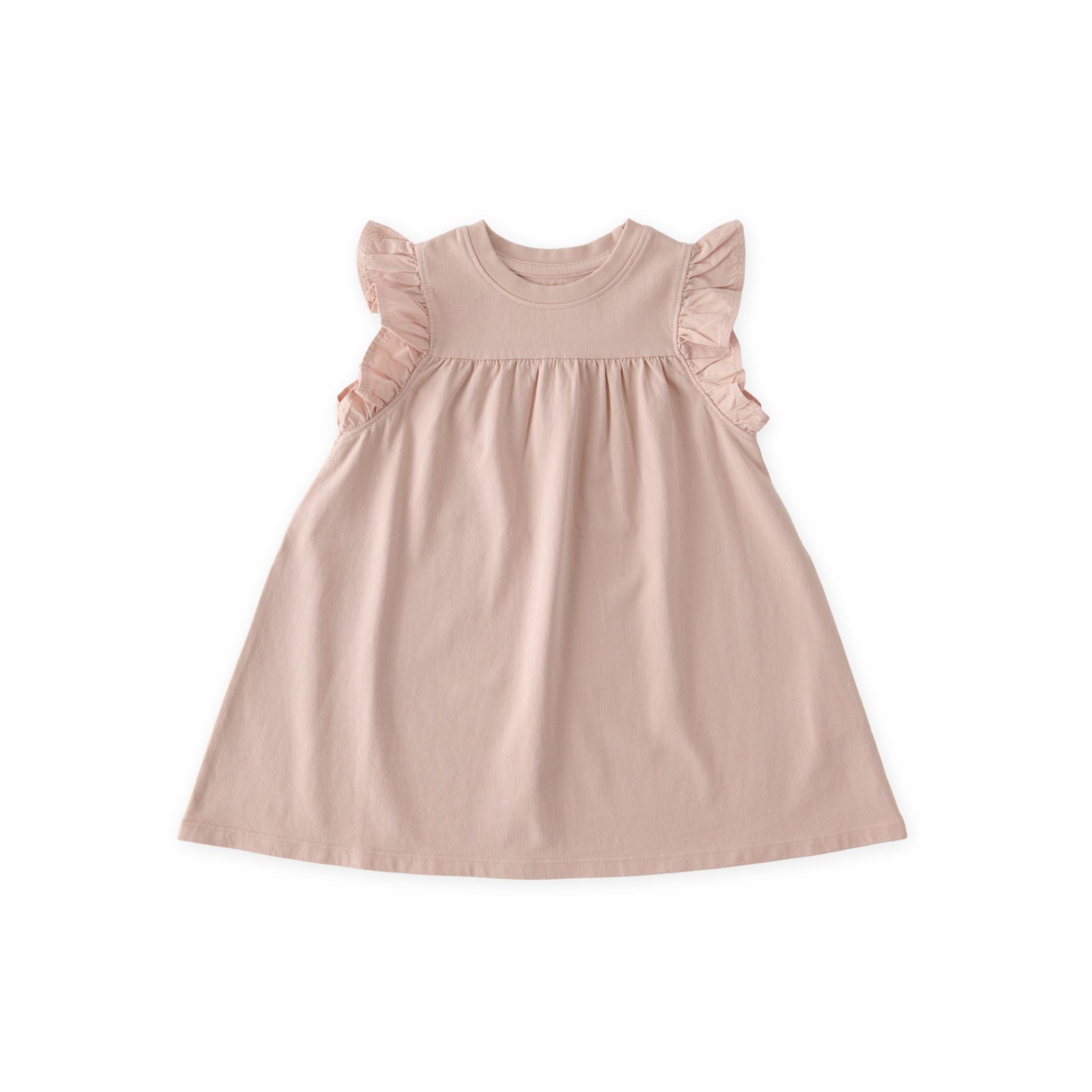 Pehr-Garment Dye Ruffle Dress-Soft Peony-Toddler-1