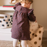 Pehr-Flannel Smocked Dress-Mulberry/Ink-6
