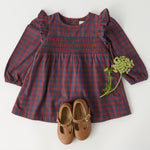 Pehr-Flannel Smocked Dress-Mulberry/Ink-7