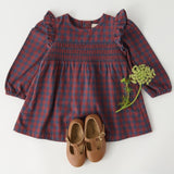 Pehr-Flannel Smocked Dress-Mulberry/Ink-7