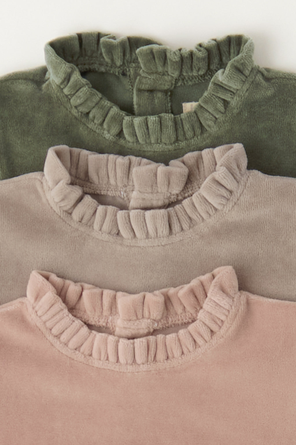 Velour Tiered Long Sleeves Dress - Collection Flat Lay