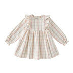 Holiday Check Ruffle Dress - Noel- Front