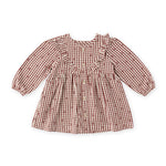 Printed Gingham Dress - Mulberry Clover- Front