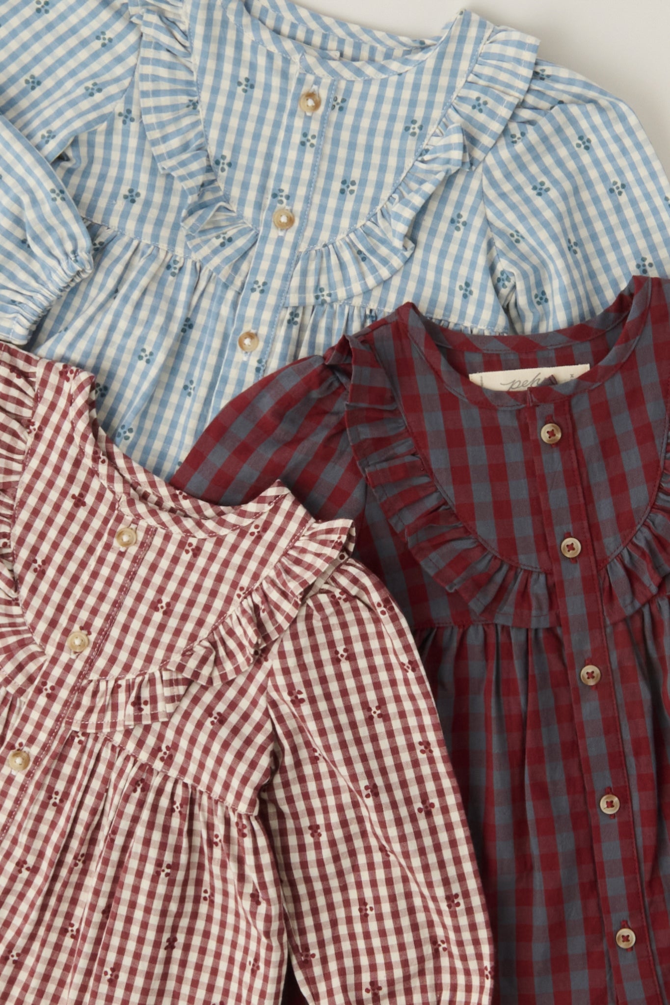 Printed Gingham Dress - Group Flat Lay
