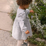 Printed Gingham Dress - Harbor Clover- On Model- Side