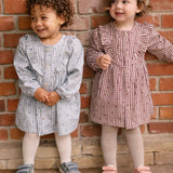 Printed Gingham Dress - Harbor Clover