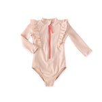 Pehr-Long Sleeve Ruffle One Piece-Seersucker Peony-Baby-1