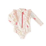 Swim Long Sleeve Ruffle One-Piece - Sea Bloom - Toddler