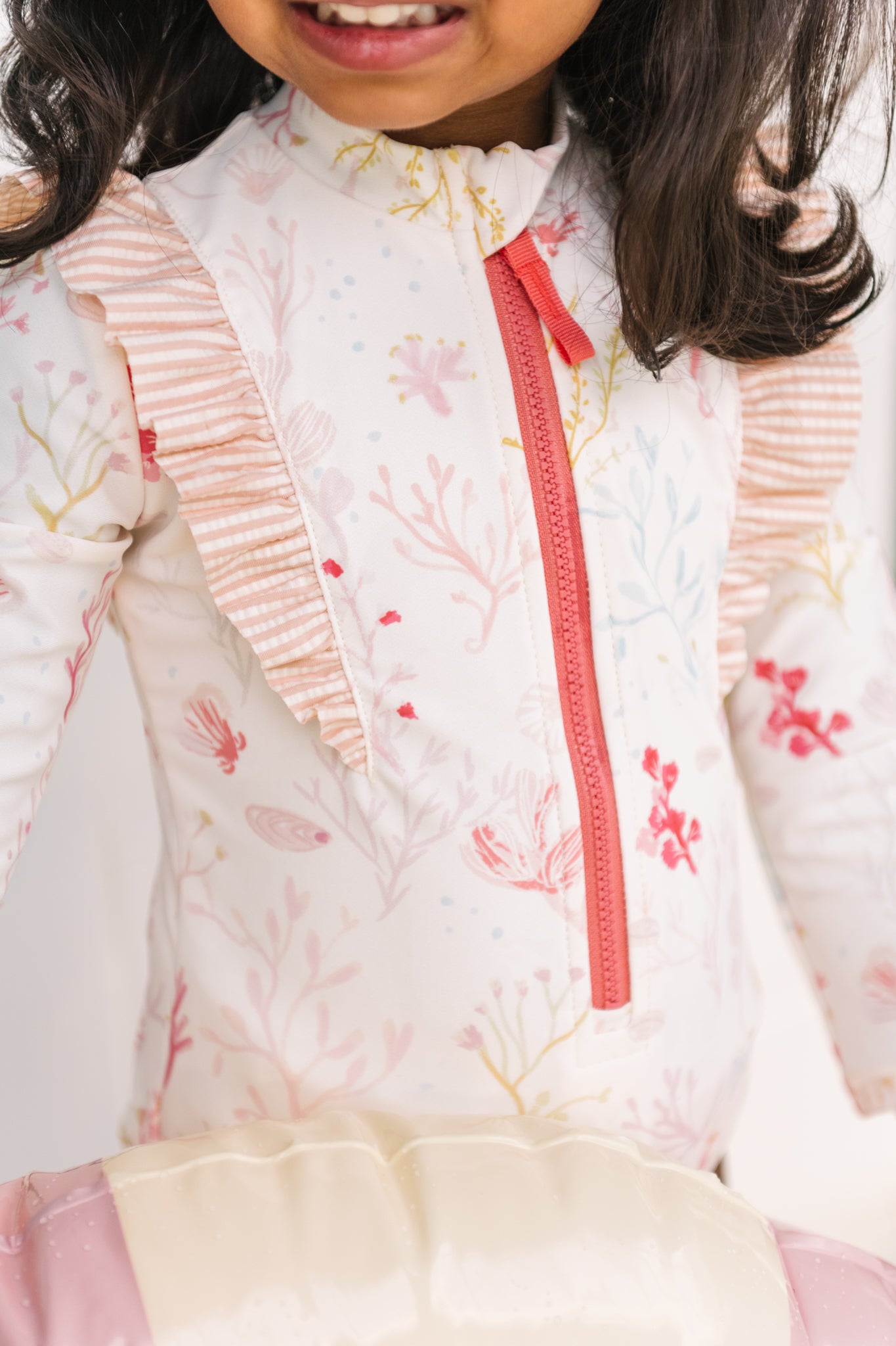 Swim Long Sleeve Ruffle One-Piece - Sea Bloom - Toddler