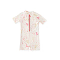 swim short sleeve one piece sea bloom in pinks pattern