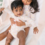 Swim Long Sleeve Hip Ruffle One-Piece - Floret