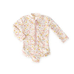 Swim Long Sleeve Hip Ruffle One-Piece - Floret