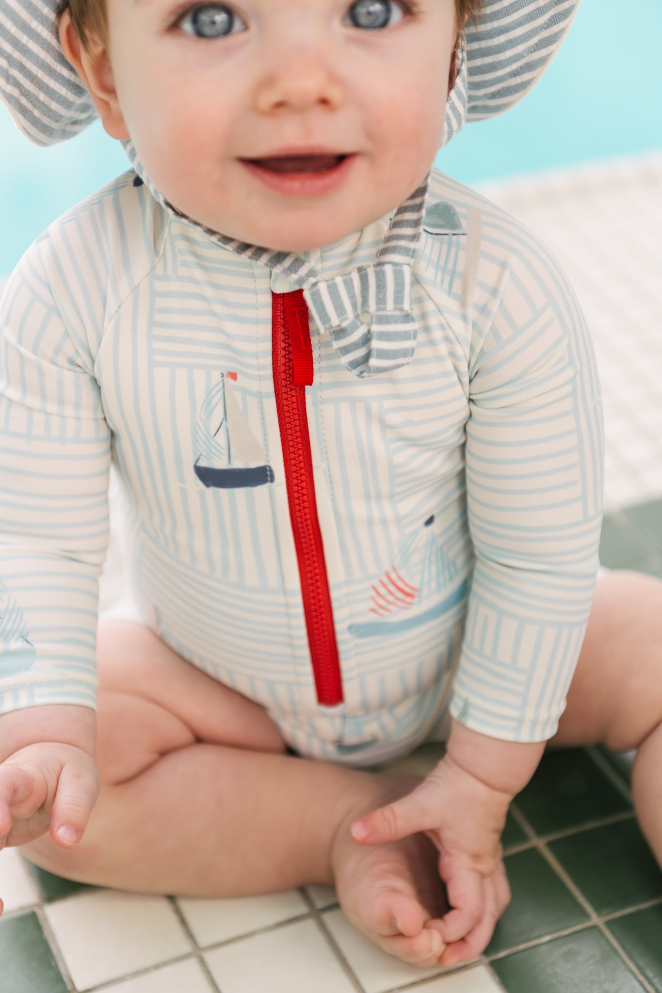 Swim Long Sleeve One-Piece - Set Sail
