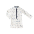 swim long sleeve one piece life aquatic in blues pattern