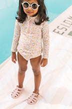 toddler swim rash guard & bottom floret