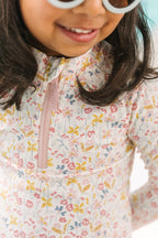 toddler swim rash guard & bottom floret
