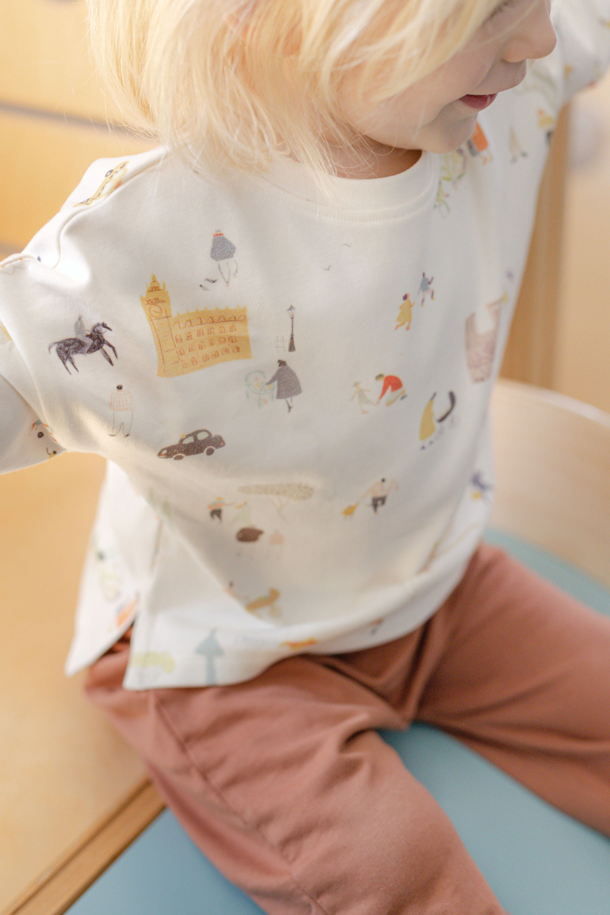 Pehr-Dropped Shoulder Long Sleeve Toddler Top-Explore the World-2