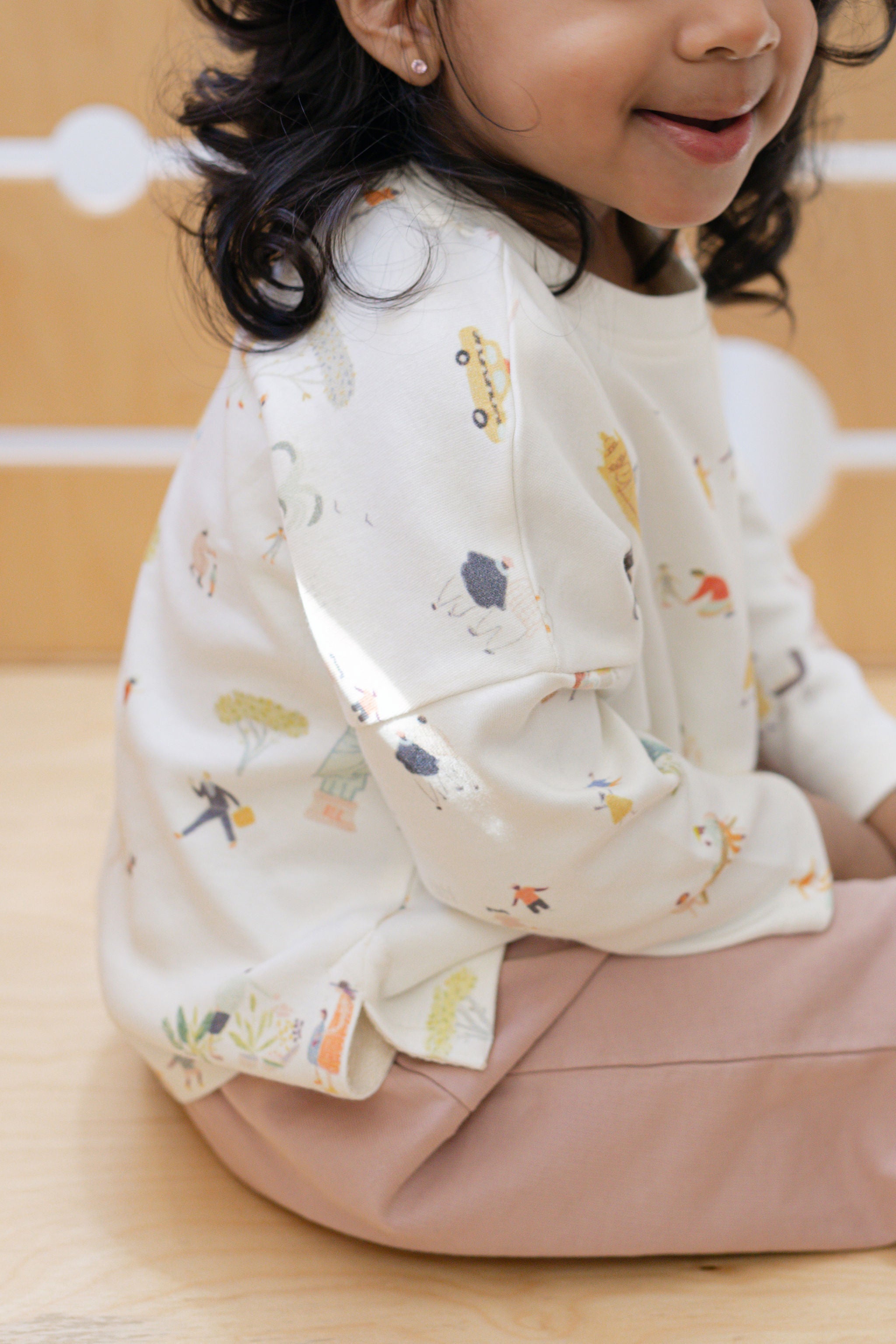 Pehr-Dropped Shoulder Long Sleeve Toddler Top-Explore the World-5