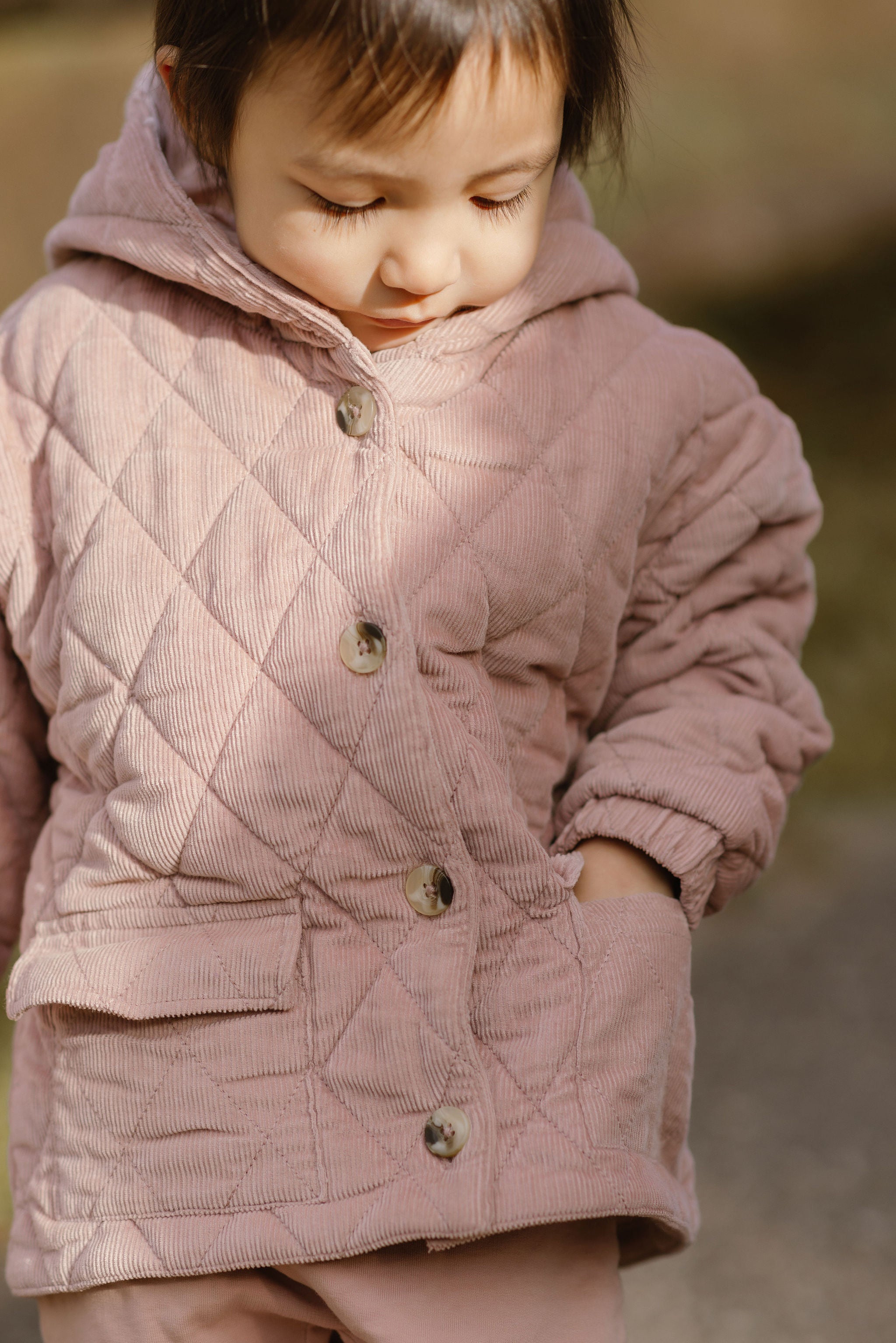 Pehr-Corduroy Quilted Jacket-Rose Pink-2