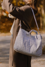 weekender bag stripes away ink blue