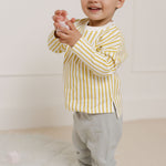 Pehr-Dropped Shoulder Long Sleeve Toddler Top-Stripes Away Marigold-3