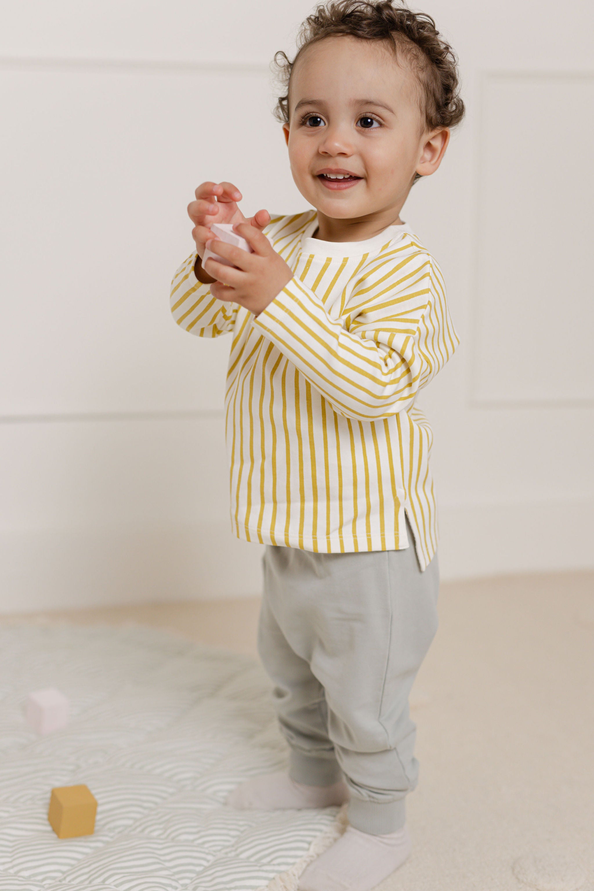 Pehr-Dropped Shoulder Long Sleeve Toddler Top-Stripes Away Marigold-3