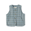 Coated Quilted Vest - Windowpane- Front
