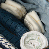 Soft Indigo Twill Convertible Diaper Bag- Inside View