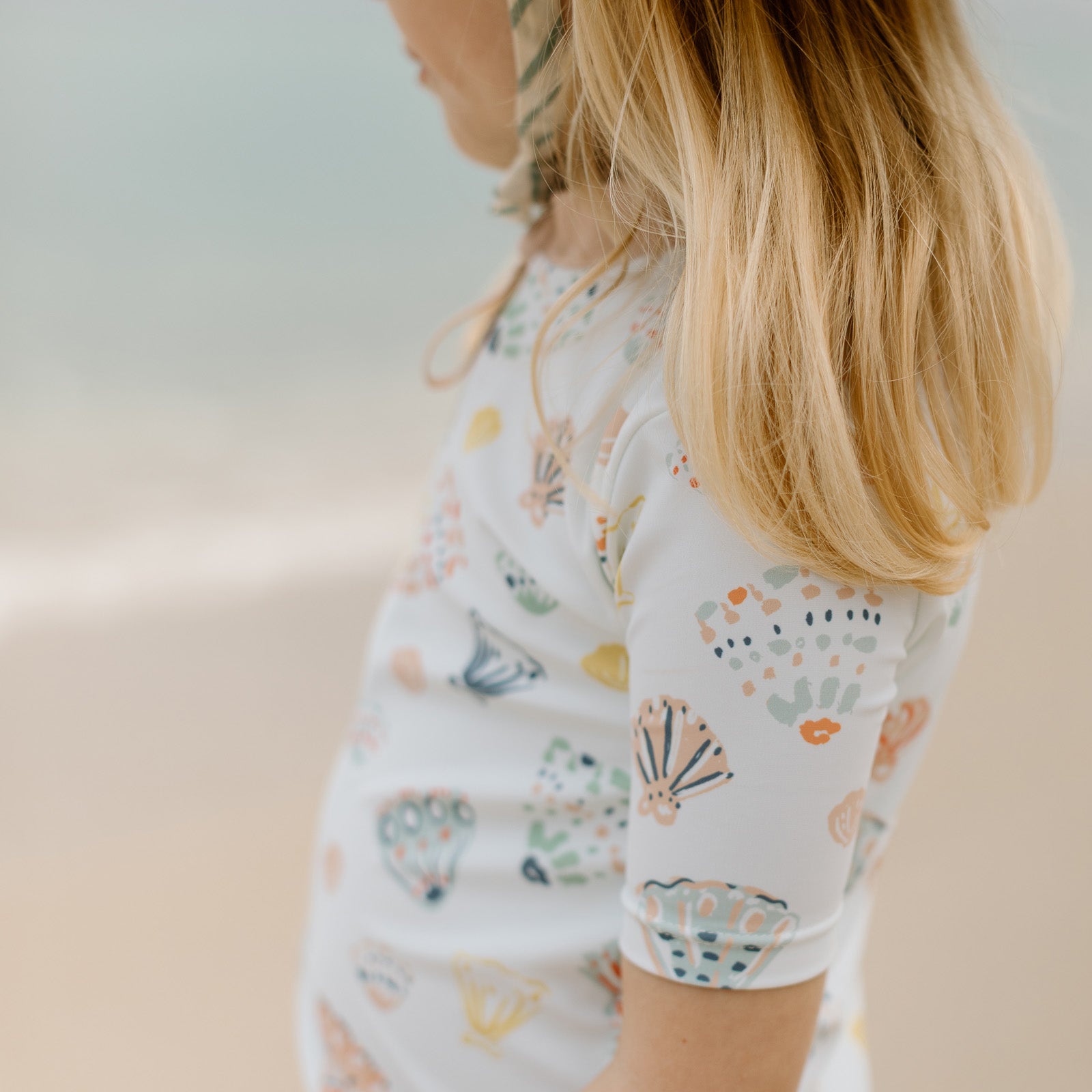 Pehr-Swim Short Sleeve Ruffle One-Piece-Seashells-2