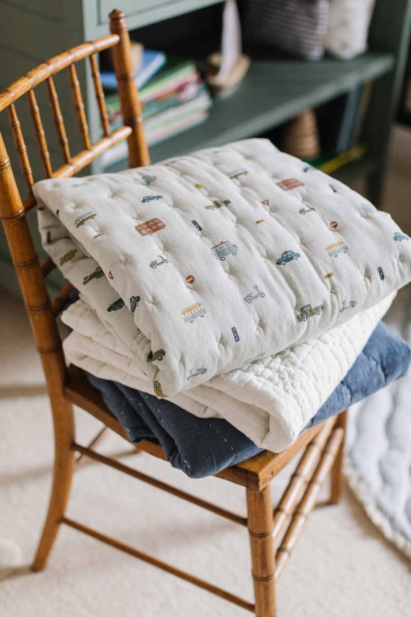 Quilted Chambray Blanket Quilts & Blankets Pehr   