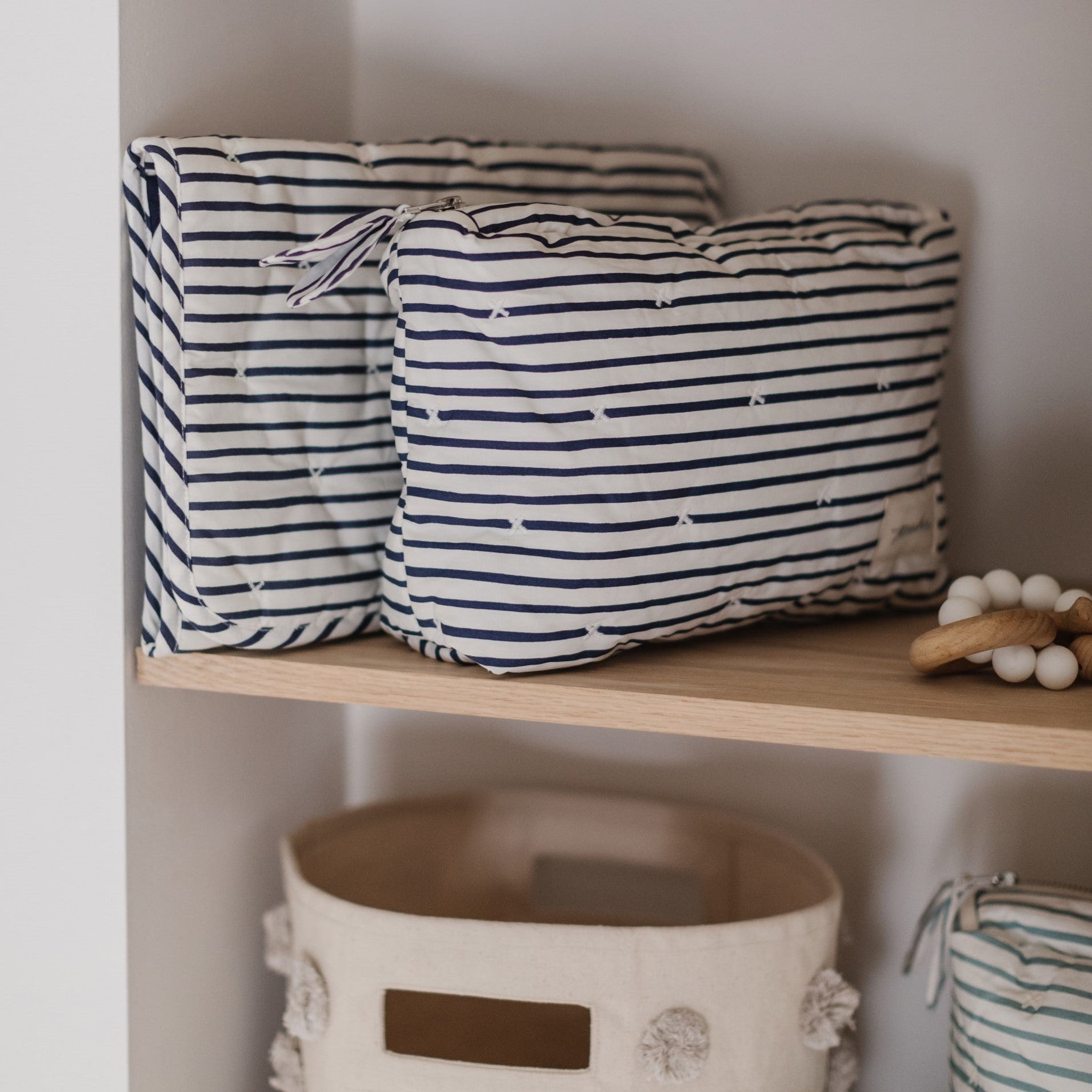 Pehr-On The Go Pouch-Stripes Away Ink Blue Medium-2