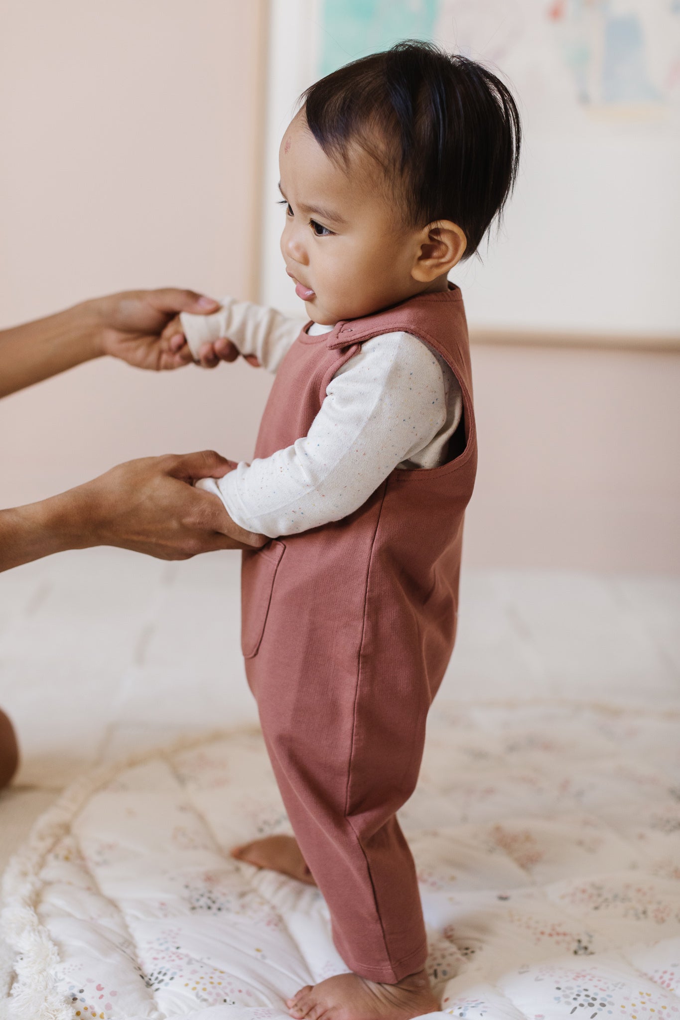 French Terry Overalls - Clay