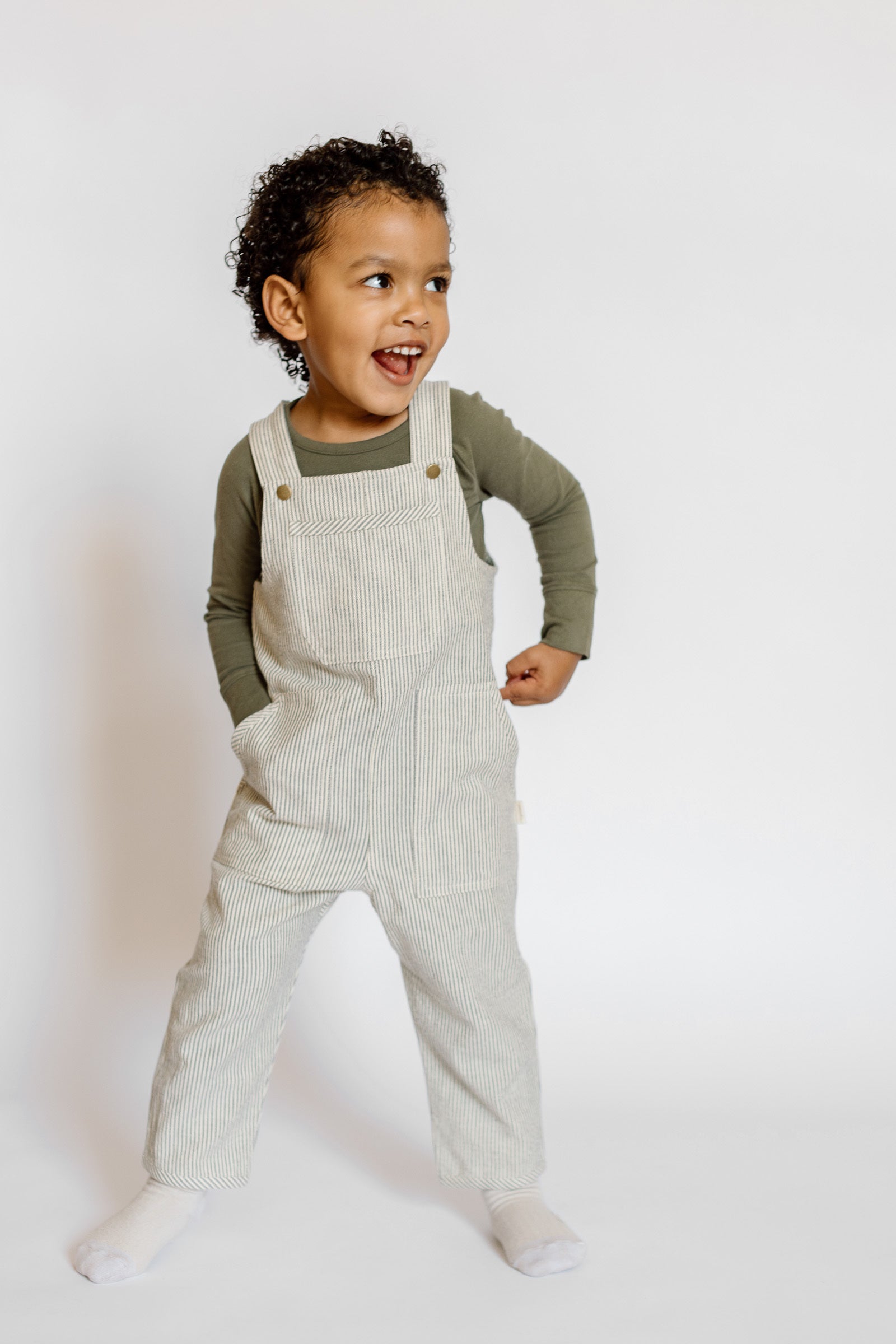 Pehr-Railroad Toddler Overall-Railroad Stripe-3