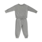 French Terry Matching Toddler Set - Heather Grey- Front