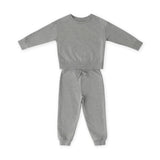 French Terry Matching Toddler Set - Heather Grey- Front