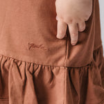 Pehr-Kids French Terry Ruffle Hem Dress-Clay-2