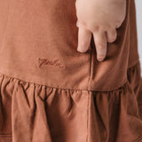 Pehr-Kids French Terry Ruffle Hem Dress-Clay-2