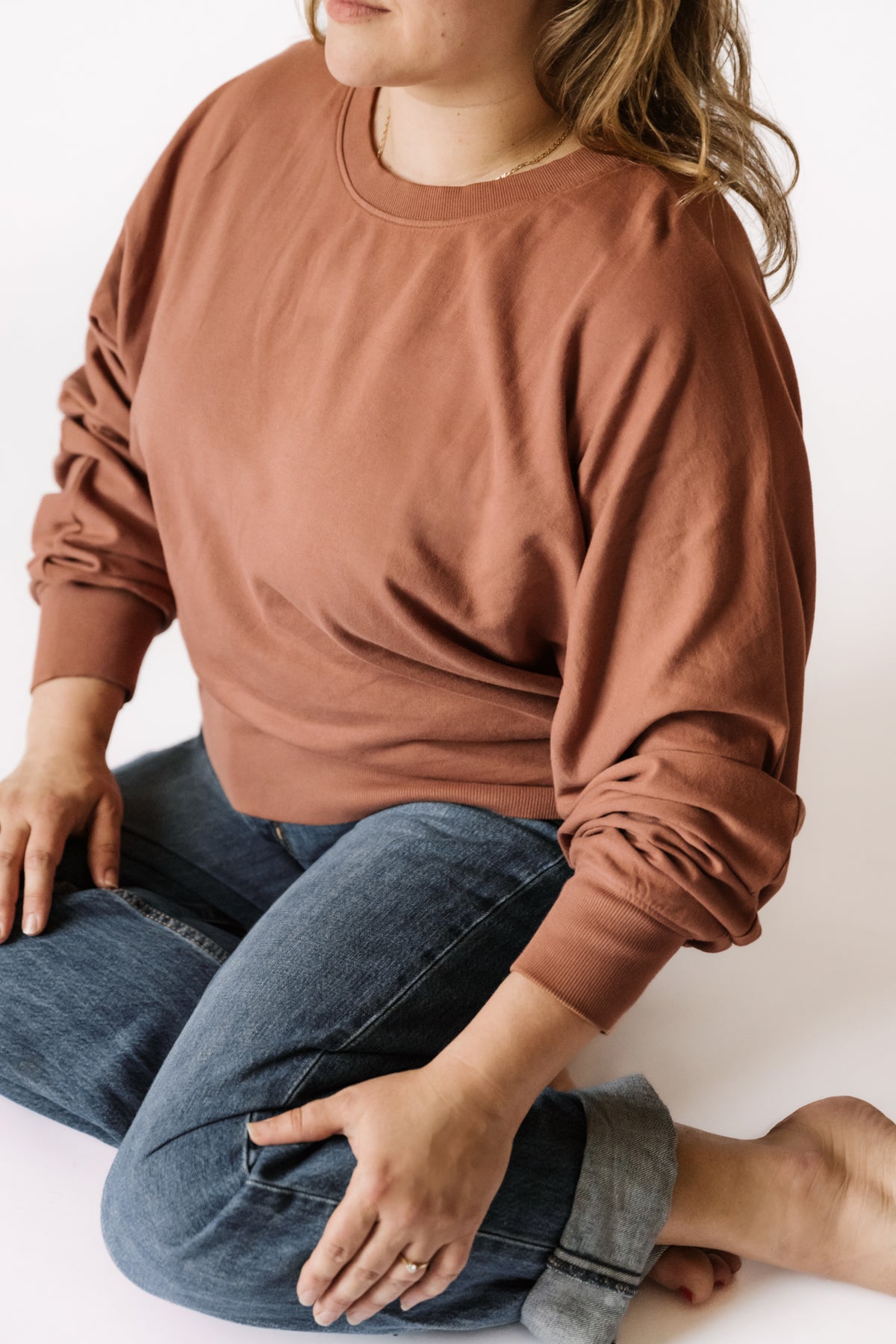 women's french terry sweatshirt clay