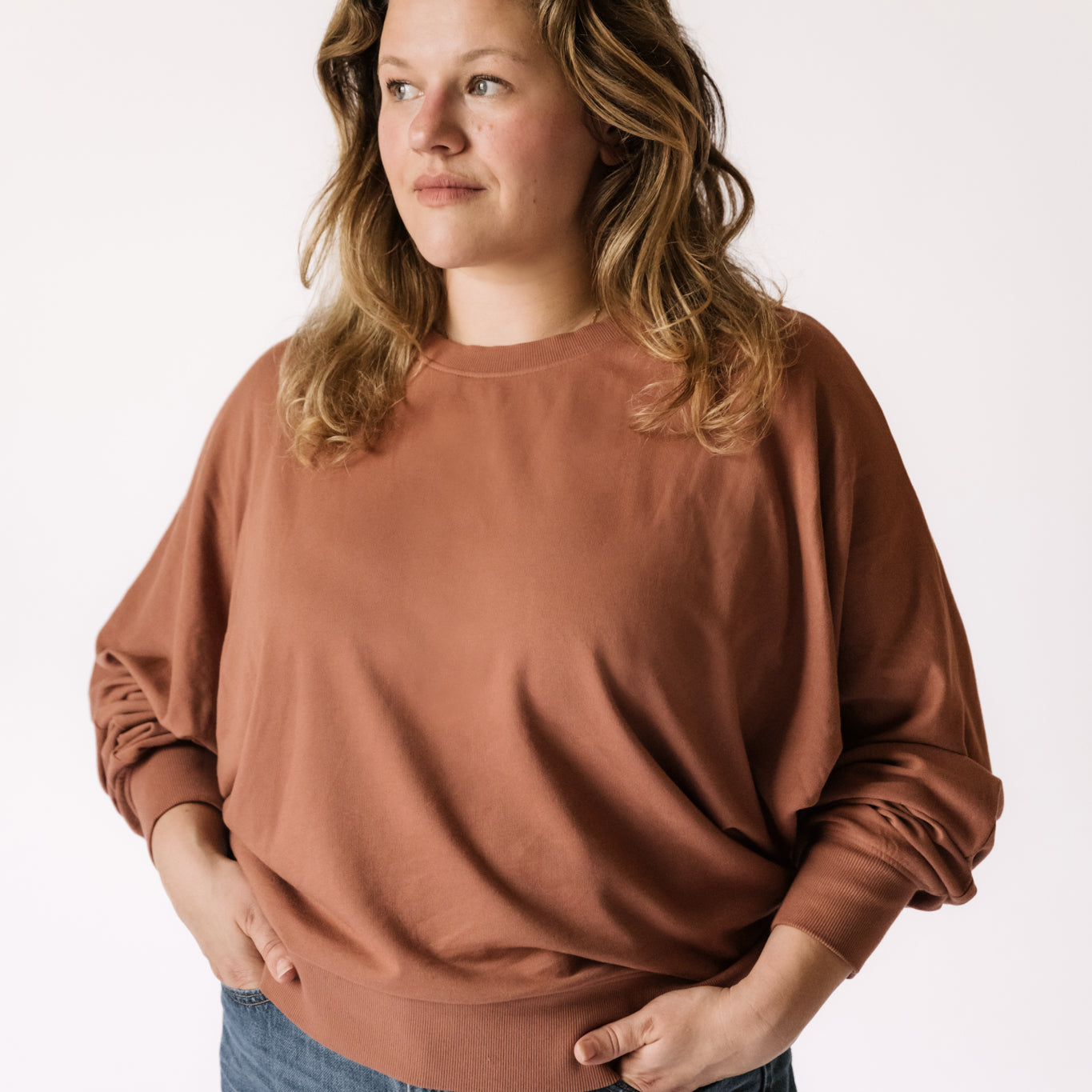 Pehr-Women's French Terry Sweatshirt-Clay-3