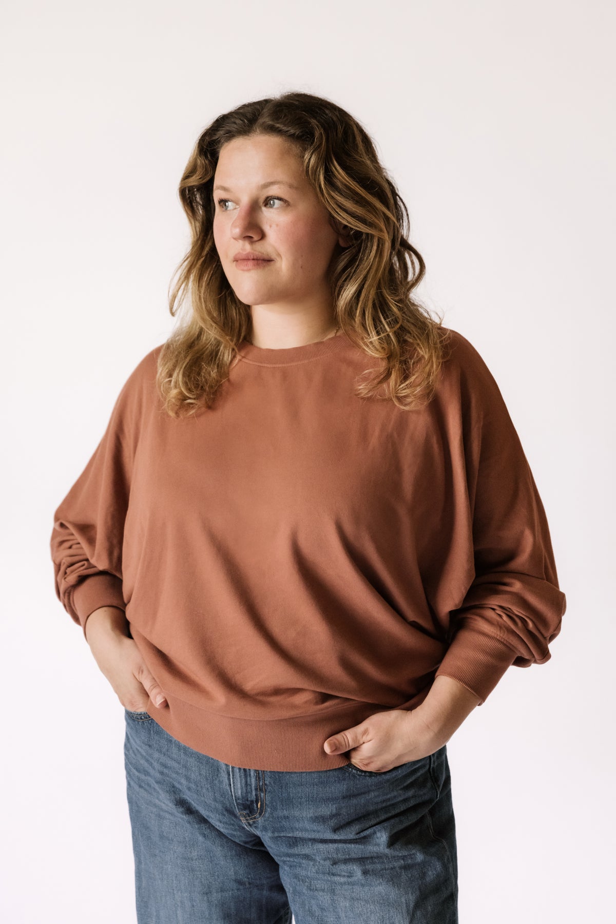 women's french terry sweatshirt clay